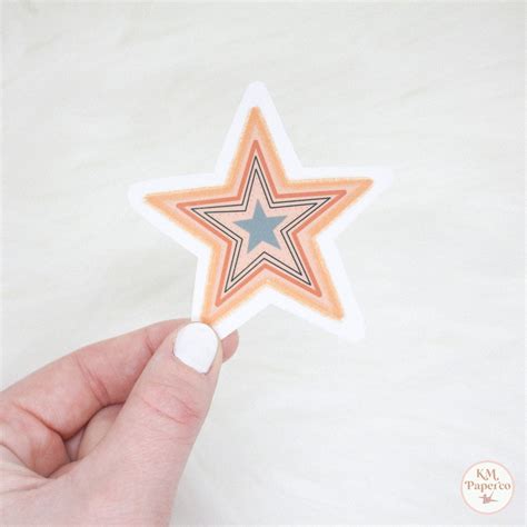 Star Sticker Colorful Star Sticker Patterned Star Sticker Etsy