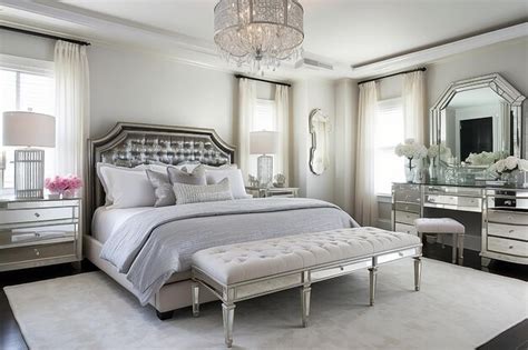 Premium AI Image | Hollywood glam bedroom with a mirrored bed frame and ...