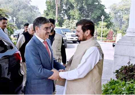 Governor Khyber Pakhtunkhwa Haji Ghulam Ali Receives The Caretaker