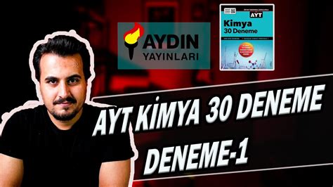 AYT KİMYA DENEME 1 2023 AYDIN YAYINLARI 30 DENEME YouTube