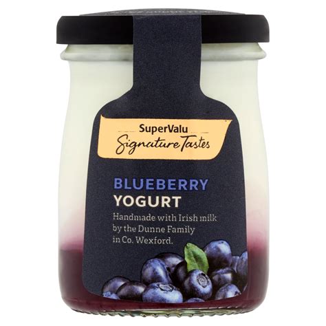 SuperValu Signature Tastes Blueberry Yogurt Glass Jar 140 G