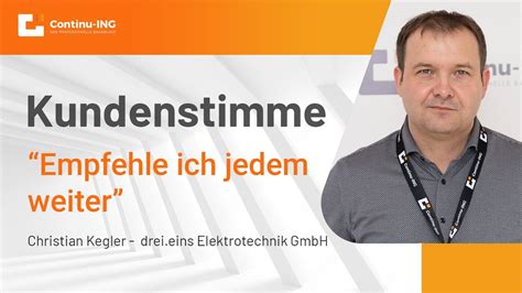 Kundenstimme Christian Kegler Drei Eins Elektrotechnik GmbH YouTube