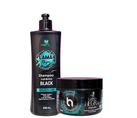 Shampoo E Máscara Lama Negra Hábito Cosméticos Compre Aqui Todos os