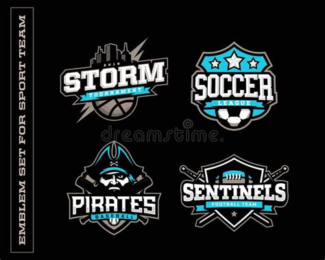 Modern Professional Logos and Emblems for Various Sports Teams Stock Vector - Illustration of ...