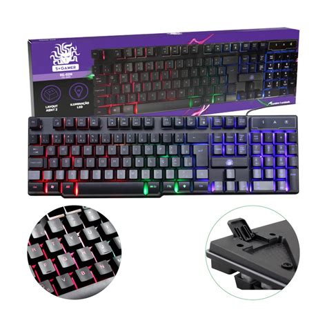 Teclado Gamer Qwerty Portugu S Brasil Cor Preto Luz Rgb Shopee Brasil