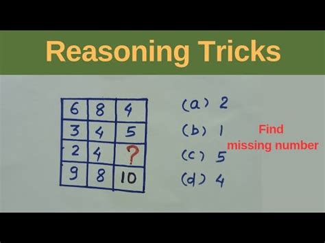 Missing Numbers Reasoning Tricks Ssc Railway Upsc Youtube