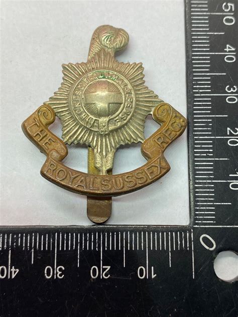 Original Ww1 Ww2 British Army Royal Sussex Regiment Cap Badge For Sale The Militaria Shop