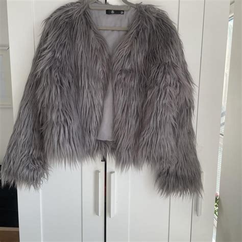 Missguided Faux Fur Jacket Size 12 Slight Marks On Depop