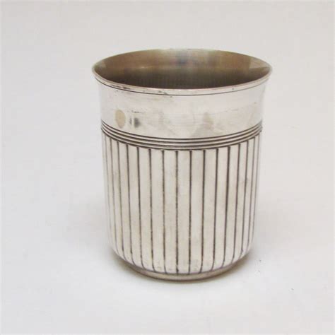 Christofle Silverplate Water Cup And Footed Toothbrush Holder