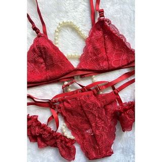 Conjunto Lingerie Renda Sensual Gladiadora Sexy Gringa Blogueirinha