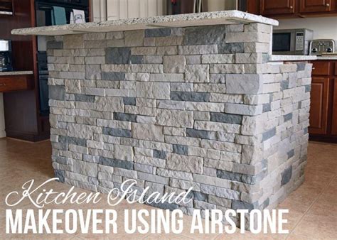 Faux Stone Kitchen Island Kitchen Island Makeover Stone Kitchen