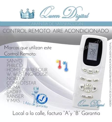 Control Remoto Aire Acondicionado Para Philco Sanyo Noblex En Venta En