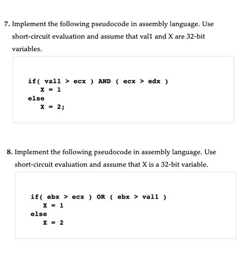 Solved Implement The Following Pseudocode In Assembly Chegg