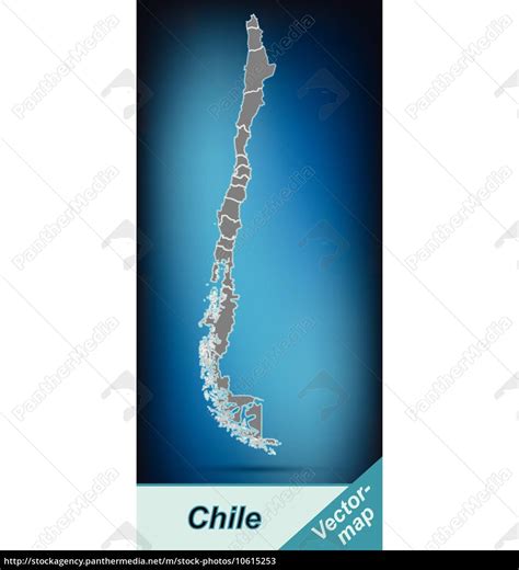 Border map of Chile with borders in bright gray - Stock Photo #10615253 | PantherMedia Stock Agency