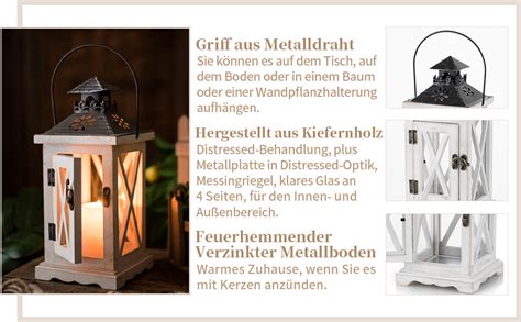 Amazon De Sziqiqi Laterne Kerzenhalter Vintage Windlicht Laterne Holz