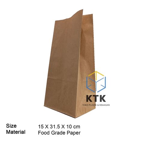 Jual Paper Bag Sos Kraft Coklat Lembar Kantong Kertas Makanan