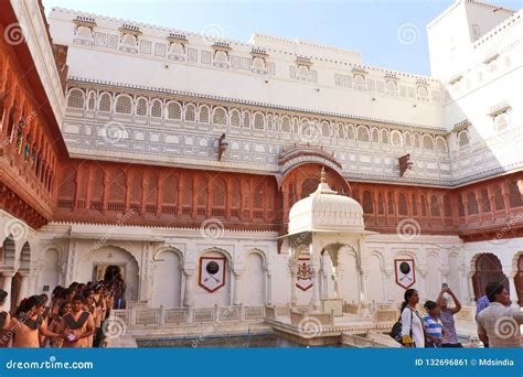 Palace Inside Junagarh Fort with Decorative Gallery, Hall & Carved Balconies Editorial Photo ...