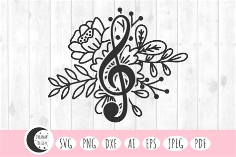 Treble Clef Svg Music Svg Music Notes Afbeelding Door DreanArtDesign