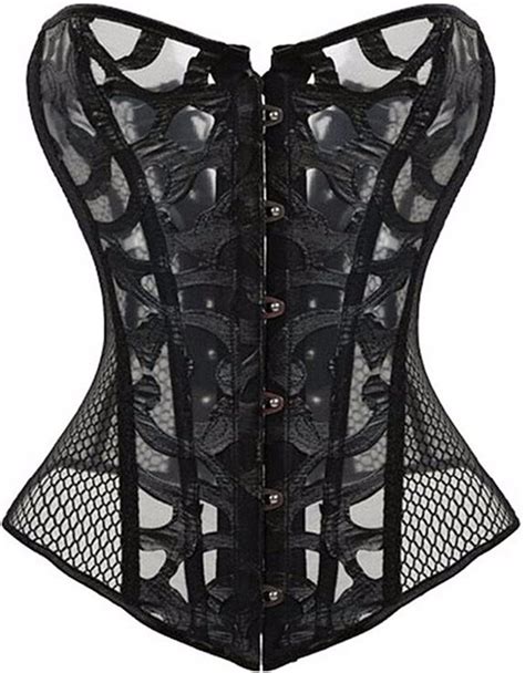 Josamogre Corsagen Und Korsetts Mesh Hohl Spitze Bustier Vollbrust Sexy