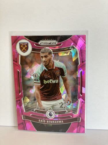 Panini Prizm Premier League Said Benrahma Cracked Pink Ice Ebay