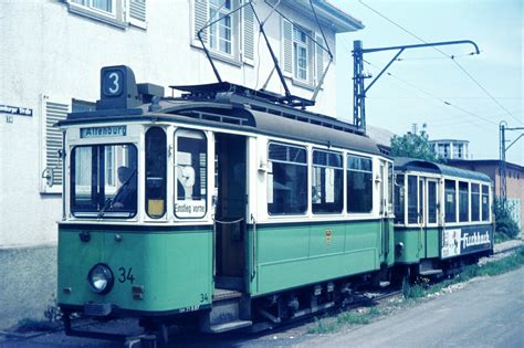 Straßenbahn Reutlingen Tw 34 ME 1910 1961 ex SSB 340 heute SHB S