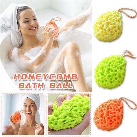 Corashan Bathing Supplies Honeycomb Sponge Bath Ball Shower Sponges For