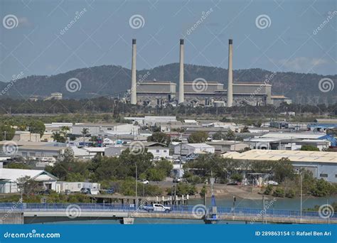 Aerial Landscape View Of Gladstone Power Station Queensland Australia