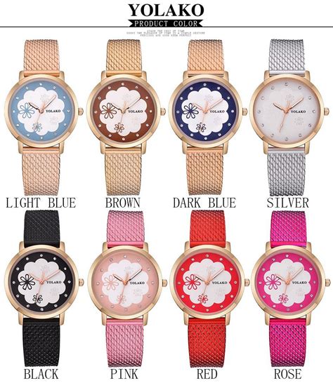 YOLAKO YK36 Women Quartz Watch Rose Gold Light Blue