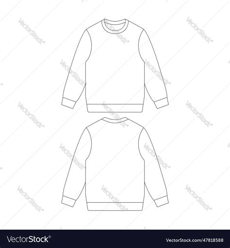 Template sweater flat sketch design outline Vector Image