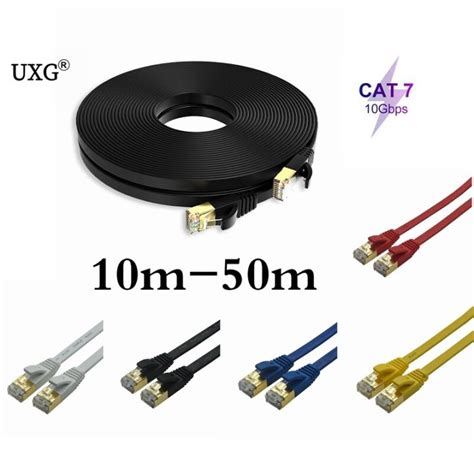 10gbps Cat7 Long Cable 10m 15m 20m 25m 30m 40m 50cm Cat7 Flat Stp