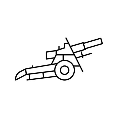 artillery war weapon line icon vector illustration 19001417 Vector Art ...