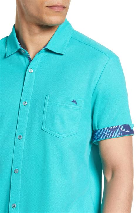 Tommy Bahama Mens Hibiscus Mirage Regular Fit Short Sleeve Button Up