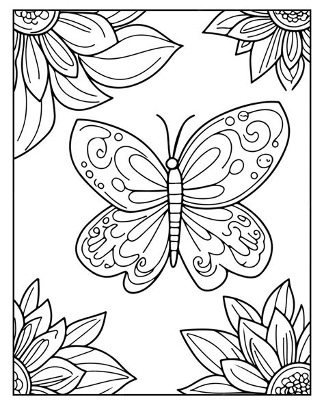 Premium Vector Cute Butterfly Coloring Page