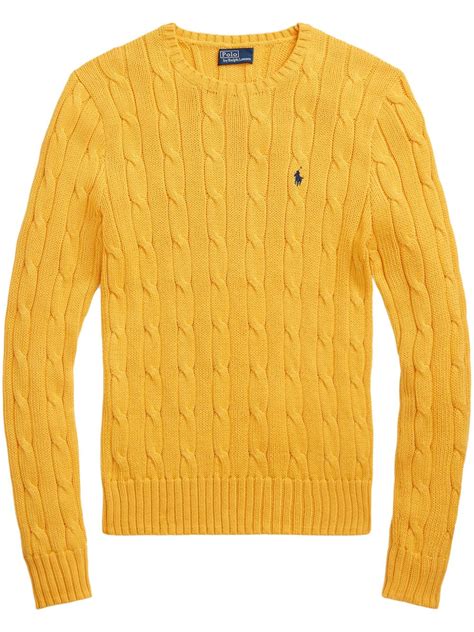 Polo Ralph Lauren Cable Knit Jumper Yellow Farfetch