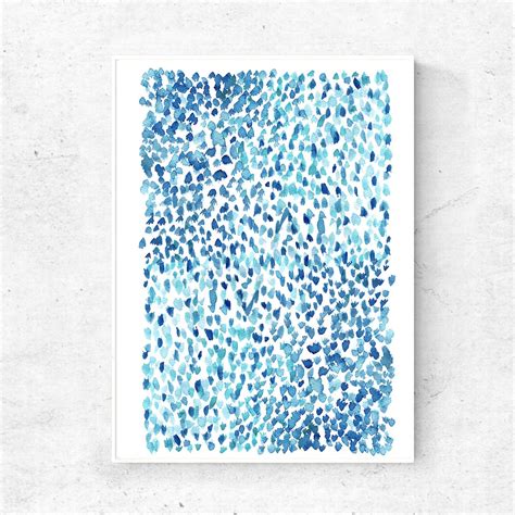 Blue Watercolor Abstract Painting Large Art Print Download - Etsy