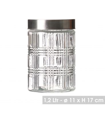 Bocal Cuisine Hermétique en Verre avec Couvercle Inox 1200ml