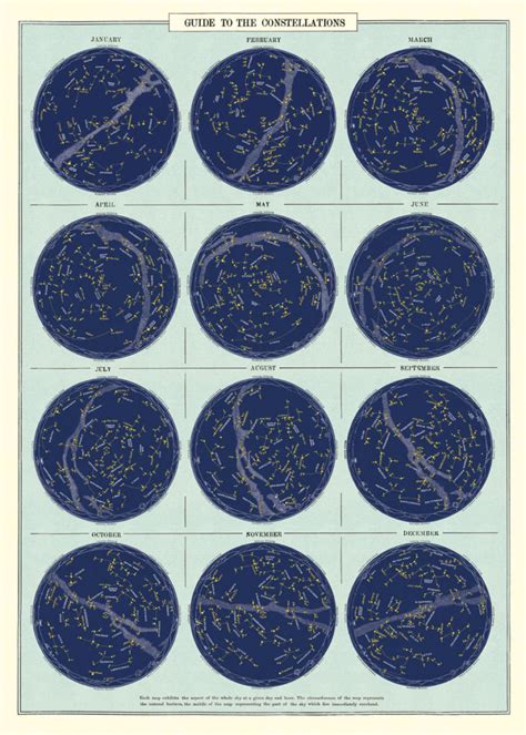 Cavallini Poster Gift Wrap Constellations Evans And Hall