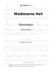 Waidmanns Heil Piano Sheet Music Rammstein In Note Store Piano