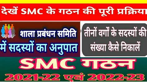 Smc गठन प्रक्रिया शाला प्रबंधन समिति में सदस्यों का अनुपात तीनों वर्गों के सदस्यों की संख्या