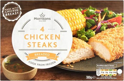 Morrisons Breaded Chicken Steaks Pack Of 4 Frozen Uk