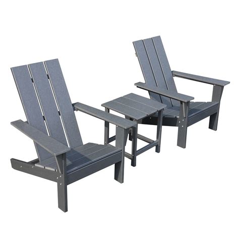 Modern Adirondack Chair Set with Table - Wonderfires