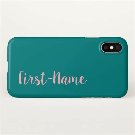 Save 20 Off Teal Background And Light Pink Script Style Name Iphone X Case Case Plus