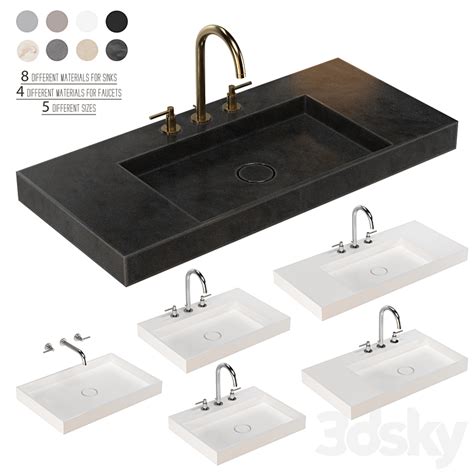 Rexa Corian Washbasin Set Wash Basin D Model