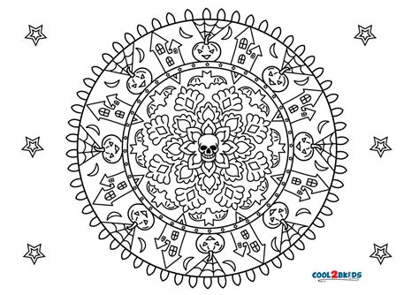 Halloween Mandala M Larbilder Gratis Utskrivbar Sidor F R Barn