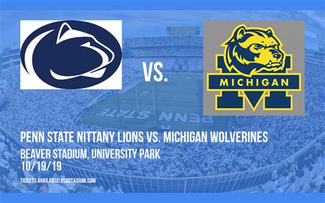 Penn State Nittany Lions Vs Michigan Wolverines Tickets 19 October