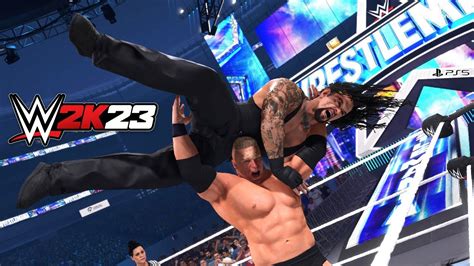 Wwe 2k23 Brock Lesnar Vs Undertaker Ps5 Gameplay Youtube