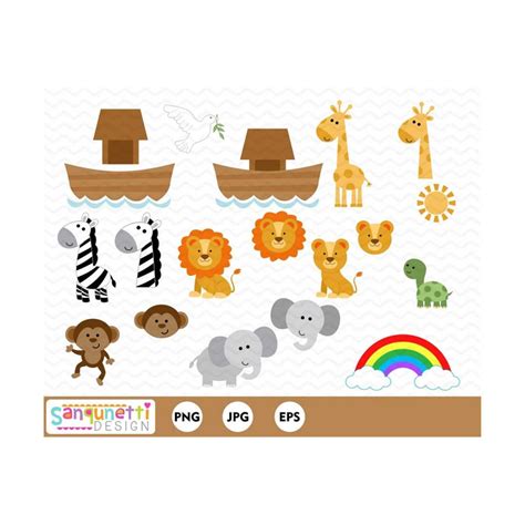 Noah's Ark Clipart, religious digital art instant download - Inspire Uplift