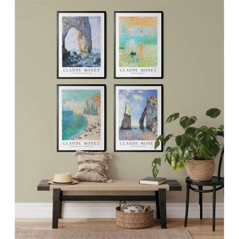 Claude Monet Tableau Decoration Murale Monet Paintings Of Seaside Set