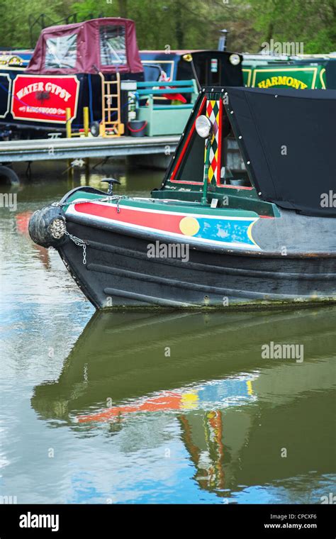 canal with barge Stock Photo - Alamy