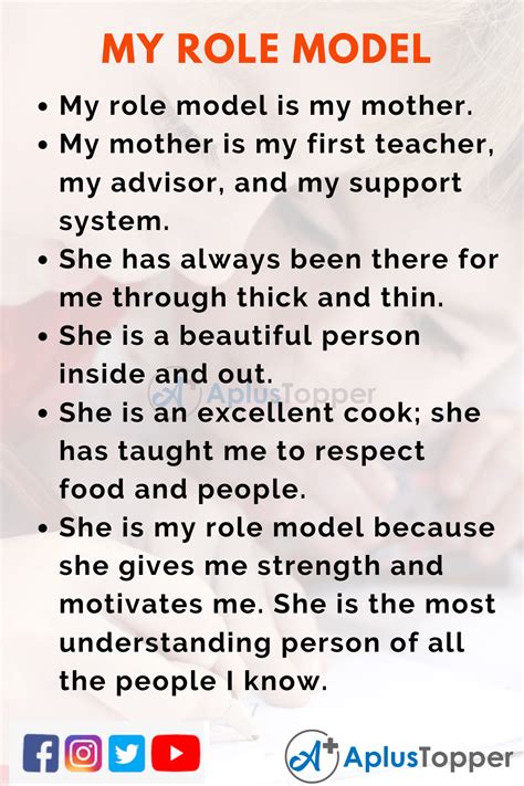 10 Lines On My Role Model For Students And Children In English A Plus